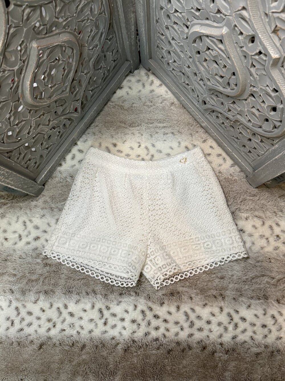 Mayoral white crochet lace shorts girls size 9 boho girlhoodcore summer vacation